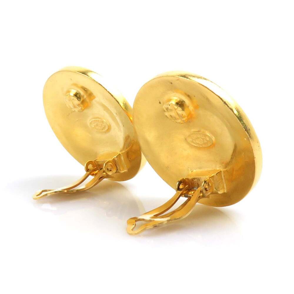 CHANEL Authentic Gold Logo Earrings - Picture 3 of 13
